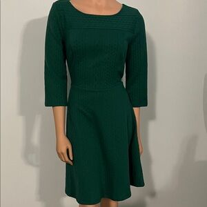 Modcloth Green Knit Long Sleeve Dress